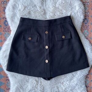 Ivy Moda womens black sailor skirt gold buttons shorts skort going out winter